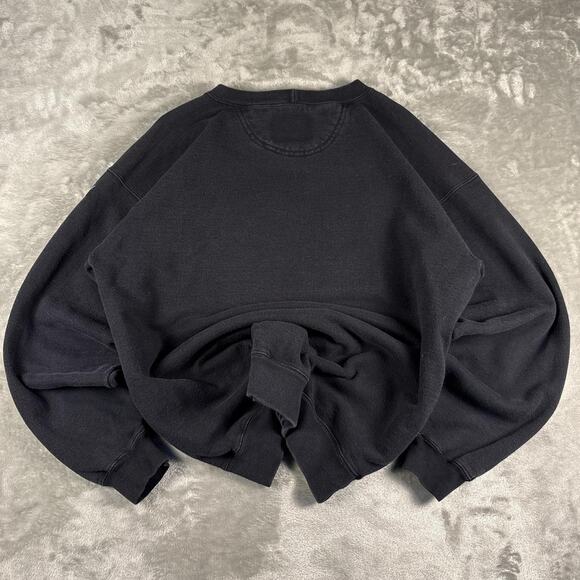 Vtg Levis No Sweat Black Crewneck Sweatshirt Embroidered 90s Y2K Size L - Picture 3 of 8